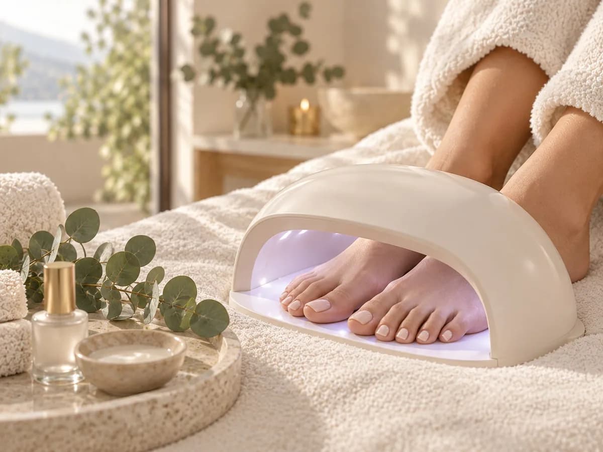 Pose de vernis semi-permanent — pieds